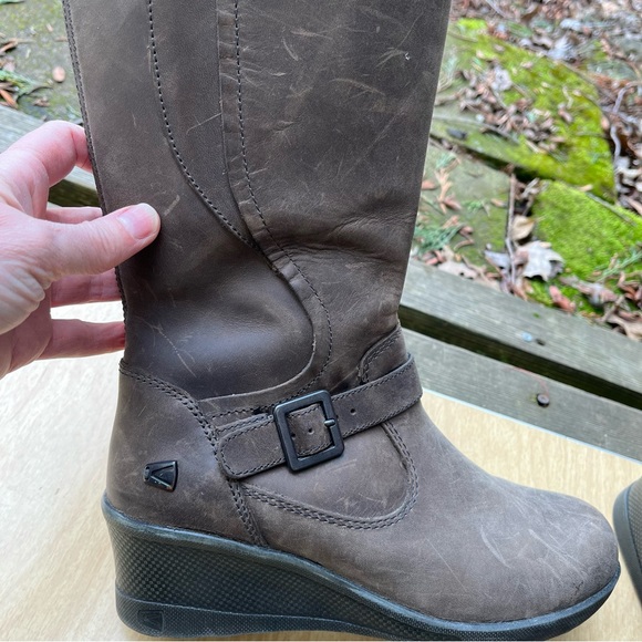 Keen Women’s Keen of Scots Brown Nubuck Leather Wedge Boots Sz 7.5 - Picture 7 of 16